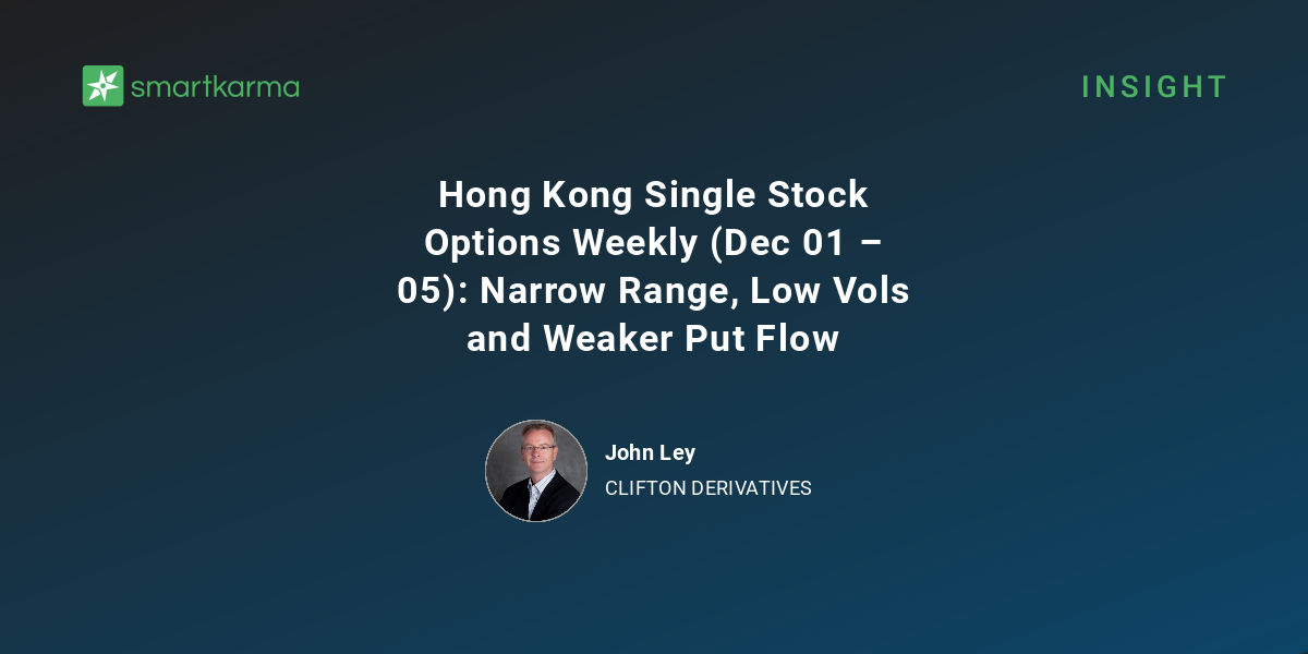 Hong Kong Single Stock Options Weekly (Dec 01 – 05): Narrow Range, Low ...